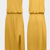 Vestido Dianne Sin Mangas con Abertura Lateral y Corte Suelto