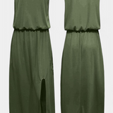 Vestido Dianne Sin Mangas con Abertura Lateral y Corte Suelto