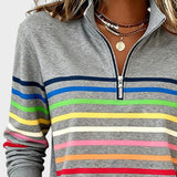 Raquel™ | Sudadera de rayas con media cremallera