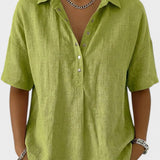 Noelia™ | Blusa con cuello y botones elegantes