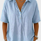 Noelia™ | Blusa con cuello y botones elegantes