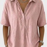 Noelia™ | Blusa con cuello y botones elegantes