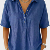 Noelia™ | Blusa con cuello y botones elegantes