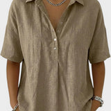 Noelia™ | Blusa con cuello y botones elegantes