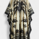 Vestido Kaftán Oversized Guadalupe con Estampado de Flamenco y Palma