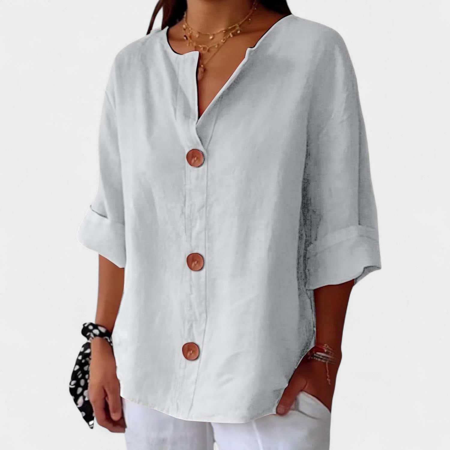 Alejandra™ | Blusa casual de lino