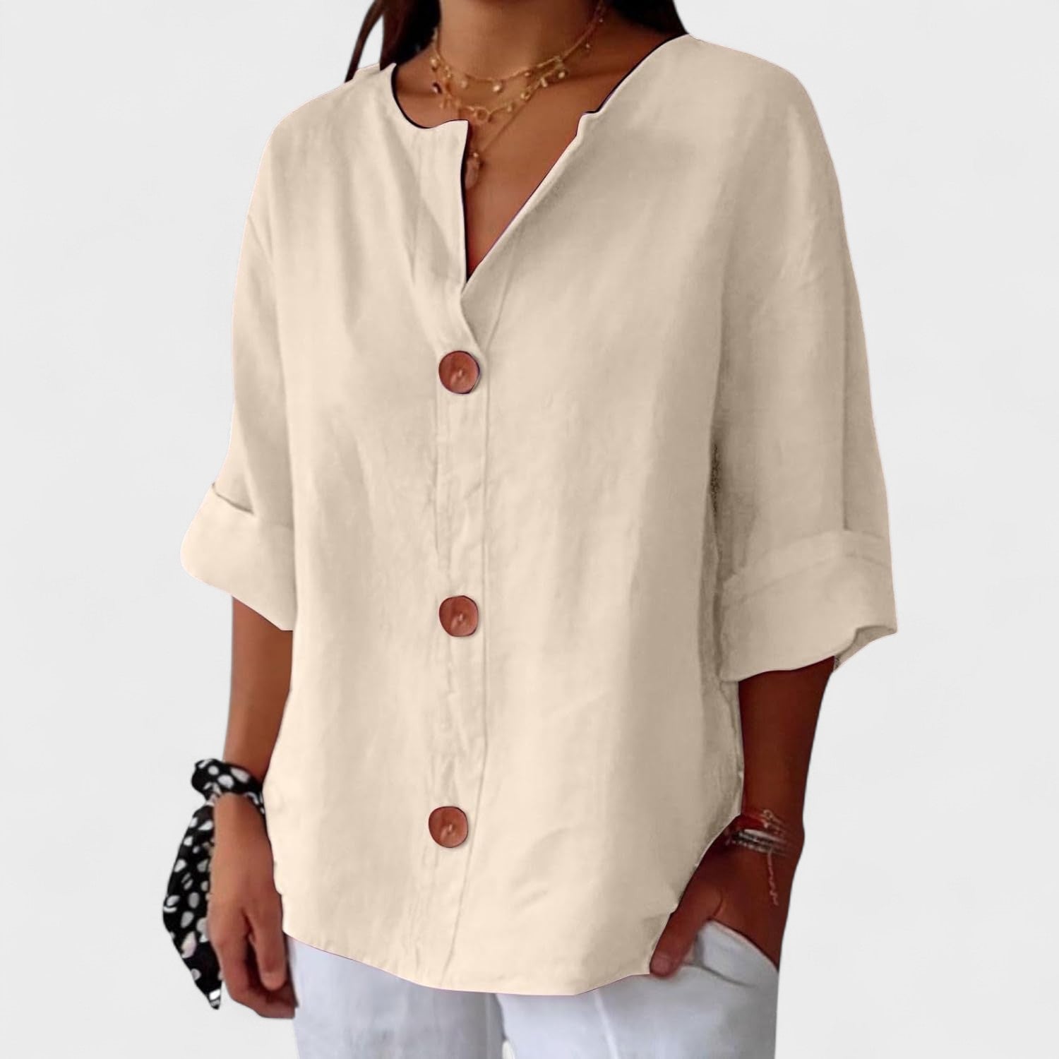 Alejandra™ | Blusa casual de lino