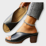 Sandalias con Tacón Grueso y Talón Descubierto