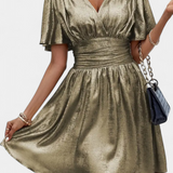 Vestido Adalee para Damas con Escote en V y Cintura Cruzada