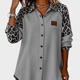 Juana™ | Camisa de botones con estampado leopardo