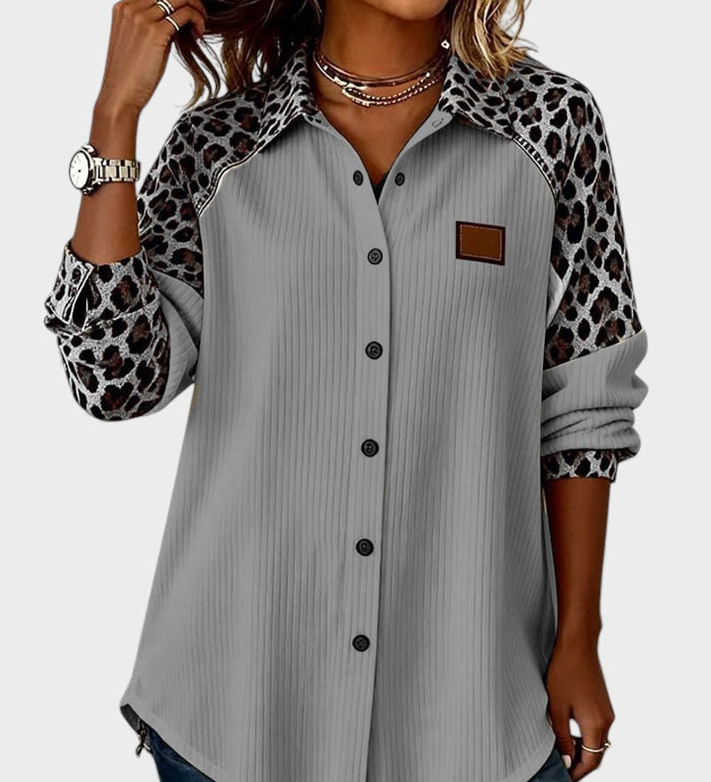Juana™ | Camisa de botones con estampado leopardo