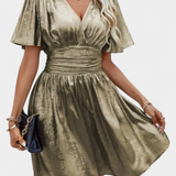 Vestido Adalee para Damas con Escote en V y Cintura Cruzada