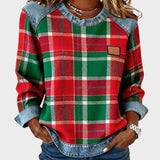 Marta™ | Sudadera con parches a cuadros