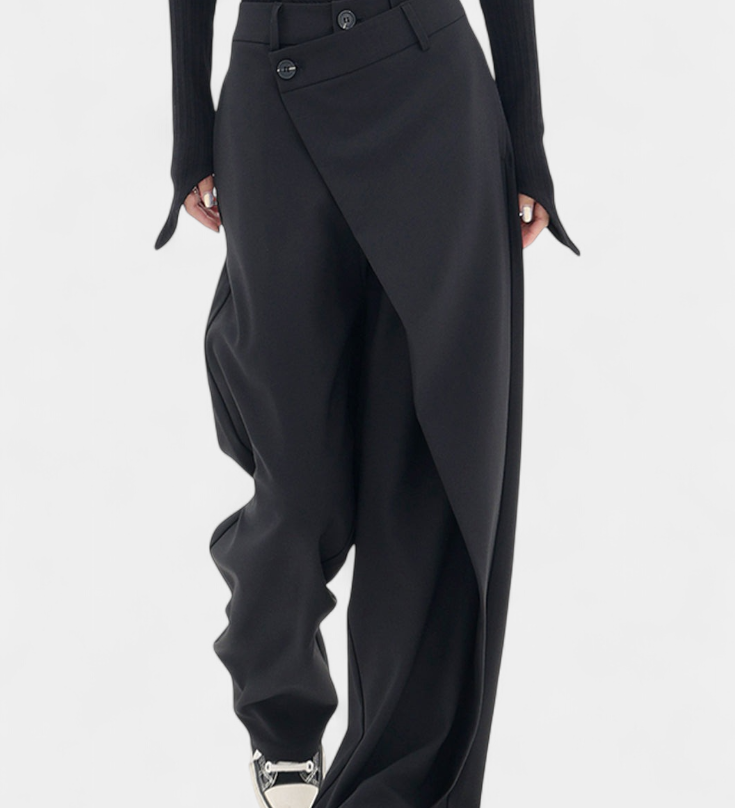 Oaklyn Pantalones Rectos con Drapado Moderno