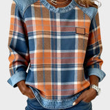 Marta™ | Sudadera con parches a cuadros