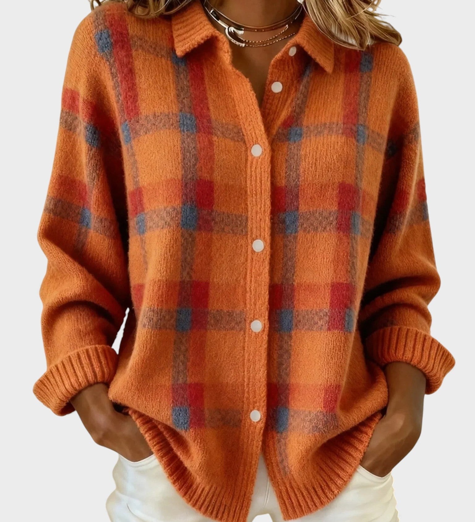 Alba™ | Suéter Retro a Cuadros con Contraste Casual