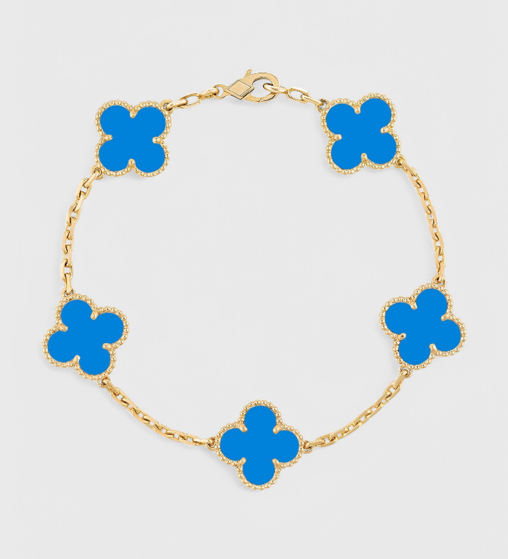 Pulsera con Motivo de Trébol y Elegancia Baño de Oro