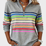 Raquel™ | Sudadera de rayas con media cremallera