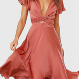 Vestido Elegante Franzi con Escote en V