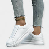 Zapatillas Deportivas de Cuero Blanco