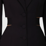 Vestido Blazer Midi Bernice con Corte y Espalda Abierta