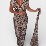 Elena™ | Vestido leopardo de escote en V