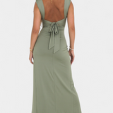 Vestido Viveka con Lazo en la Espalda y Comodidad Elástica