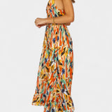 Vestido Midi de Impresión Vibrante Fiona