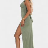 Vestido Viveka con Lazo en la Espalda y Comodidad Elástica