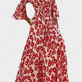 Vestido Floral del Mar con Hombros Descubiertos