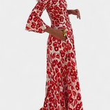 Vestido Floral del Mar con Hombros Descubiertos
