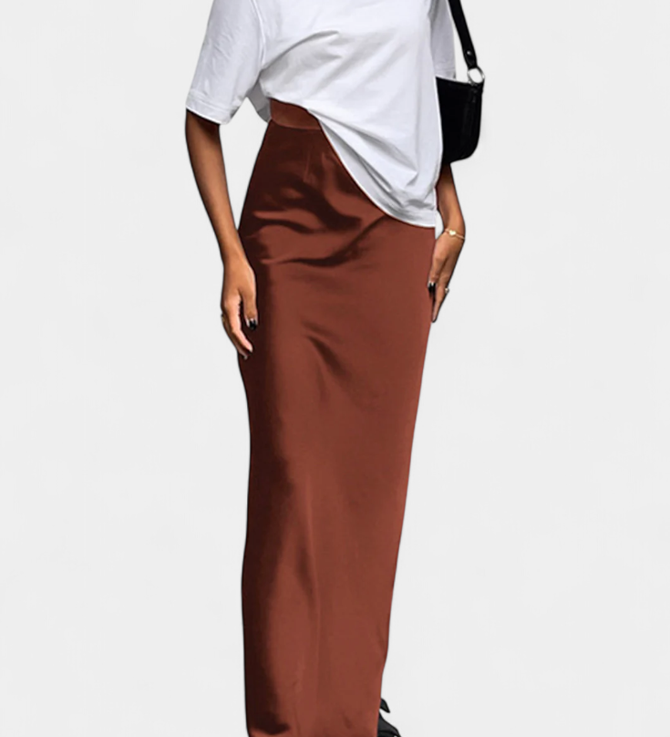 Fable Falda Maxi Utility de Diseño Liso y Estilo Pulido