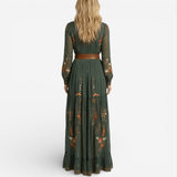 Lucía™ | Vestido maxi de manga larga con cinturón