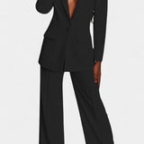 Marnie Conjunto de Blazer a Medida y Pantalones de Pierna Ancha