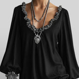 Aitana™ | Vestido mini negro de caída fluida