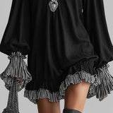 Aitana™ | Vestido mini negro de caída fluida