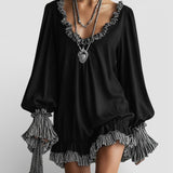 Aitana™ | Vestido mini negro de caída fluida