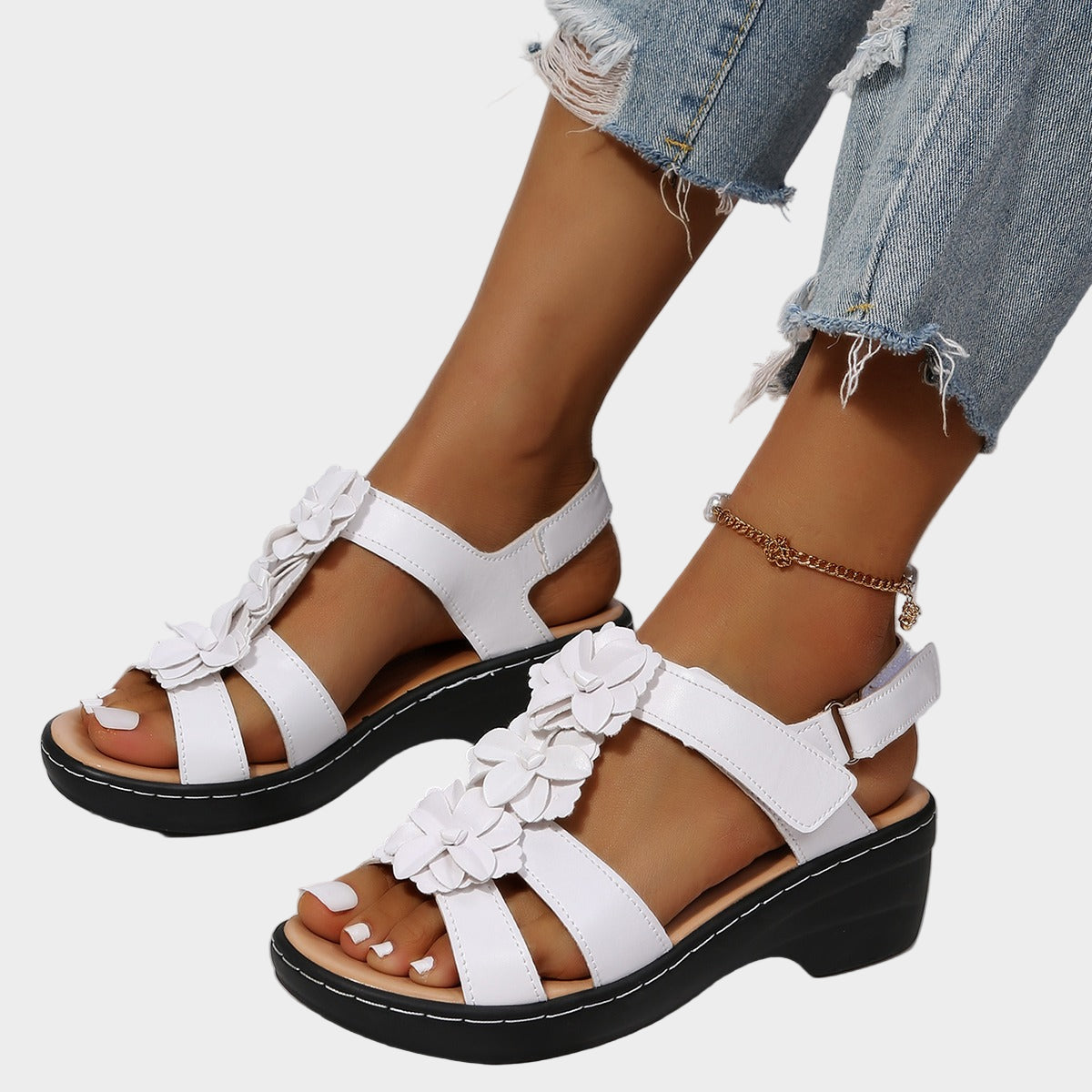 Sandalias bordadas – ortopédicas