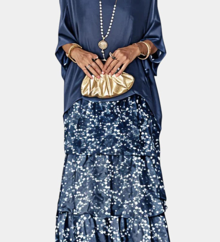 Vestido Maxi Batwing Caroline con Estampado