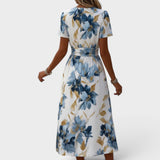 Natalia™ | Vestido midi floral cruzado elegante
