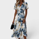 Natalia™ | Vestido midi floral cruzado elegante