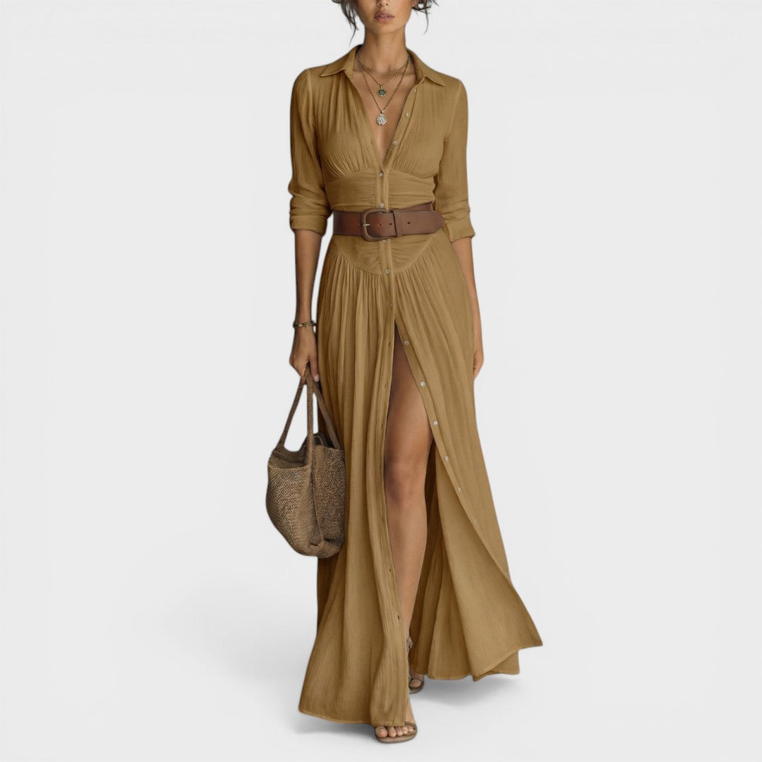 Ana™ | Vestido largo de lino elegante
