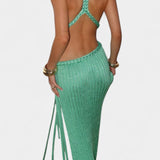 Vestido Maxi con Detalle de Cintura de Punto Cable Jamie