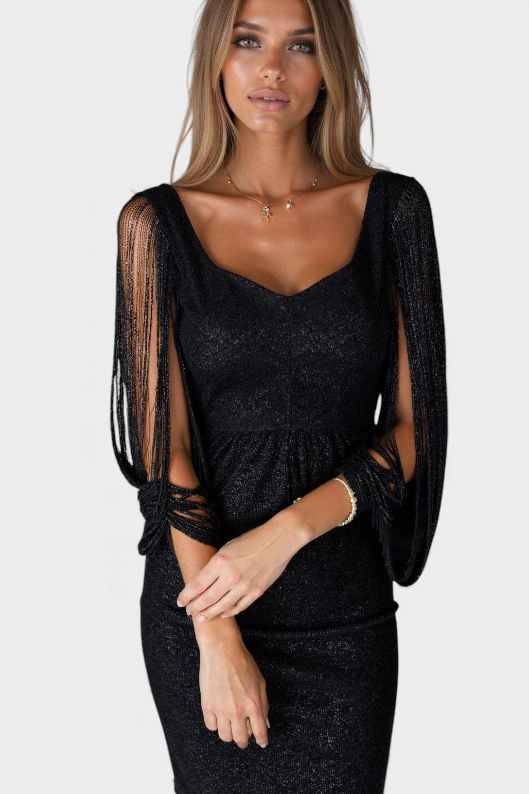 Noelia™ | Vestido Elegante con Escote y Manga Larga