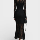 Florentina™ | Vestido maxi negro elegante
