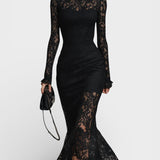 Florentina™ | Vestido maxi negro elegante