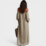 Sofía™ | Vestido maxi a rayas elegante