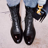 Gabriela | Botas De Cuero Sintético Negro