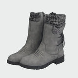 Victoria | Botines De Gamuza Azules Con Detalle Tricotado