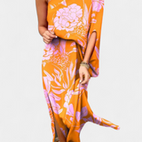 Vestido Carlena de Un Hombro con Estampado Romántico
